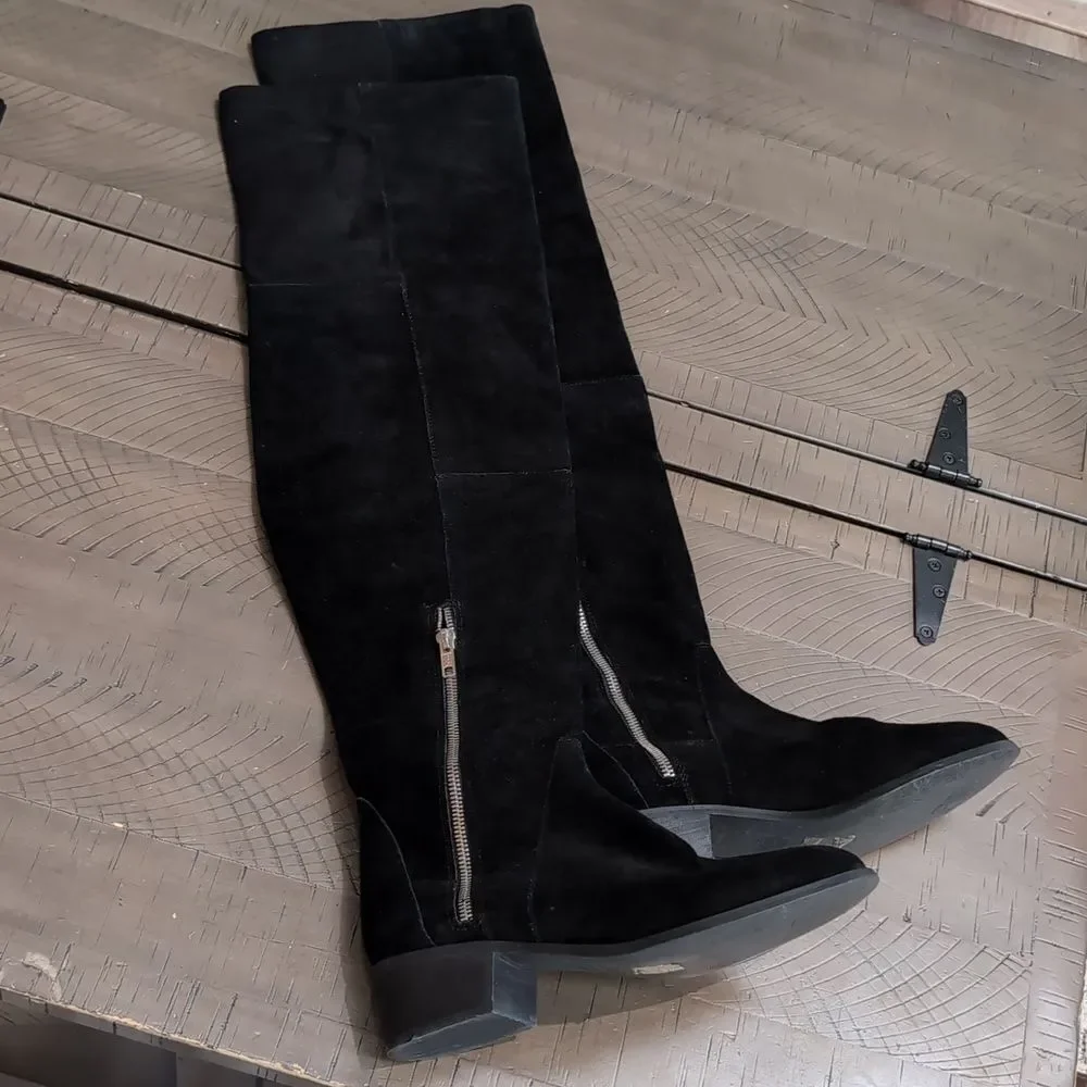 Free People Everly Black Thigh High Boots Womens Size 38